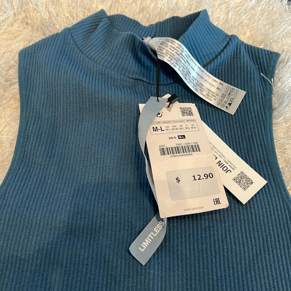 Zara Mock turtleneck Crop Top NWT - Picture 4 of 6